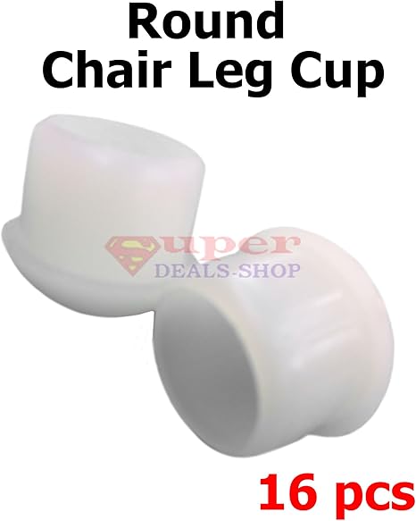 16 Pcs 7 8 White Nylon Snap On Chair Leg Insert Pads Dome Foot