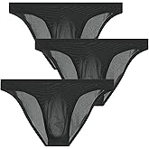 Dimgut Men's Briefs Sexy Pouch Low-Rise G-String Underwear Solid Seamless Ultra-thin Bikini Lingerie Panties