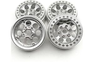 BENEDICT HARRY 4PCS Metal 1.9" Beadlock Crawler Wheels Rims Set for RC 1/10 Crawler Truck Buggy car Axial SCX10 CC01 D90 TRX-4RC4WD (Silver)