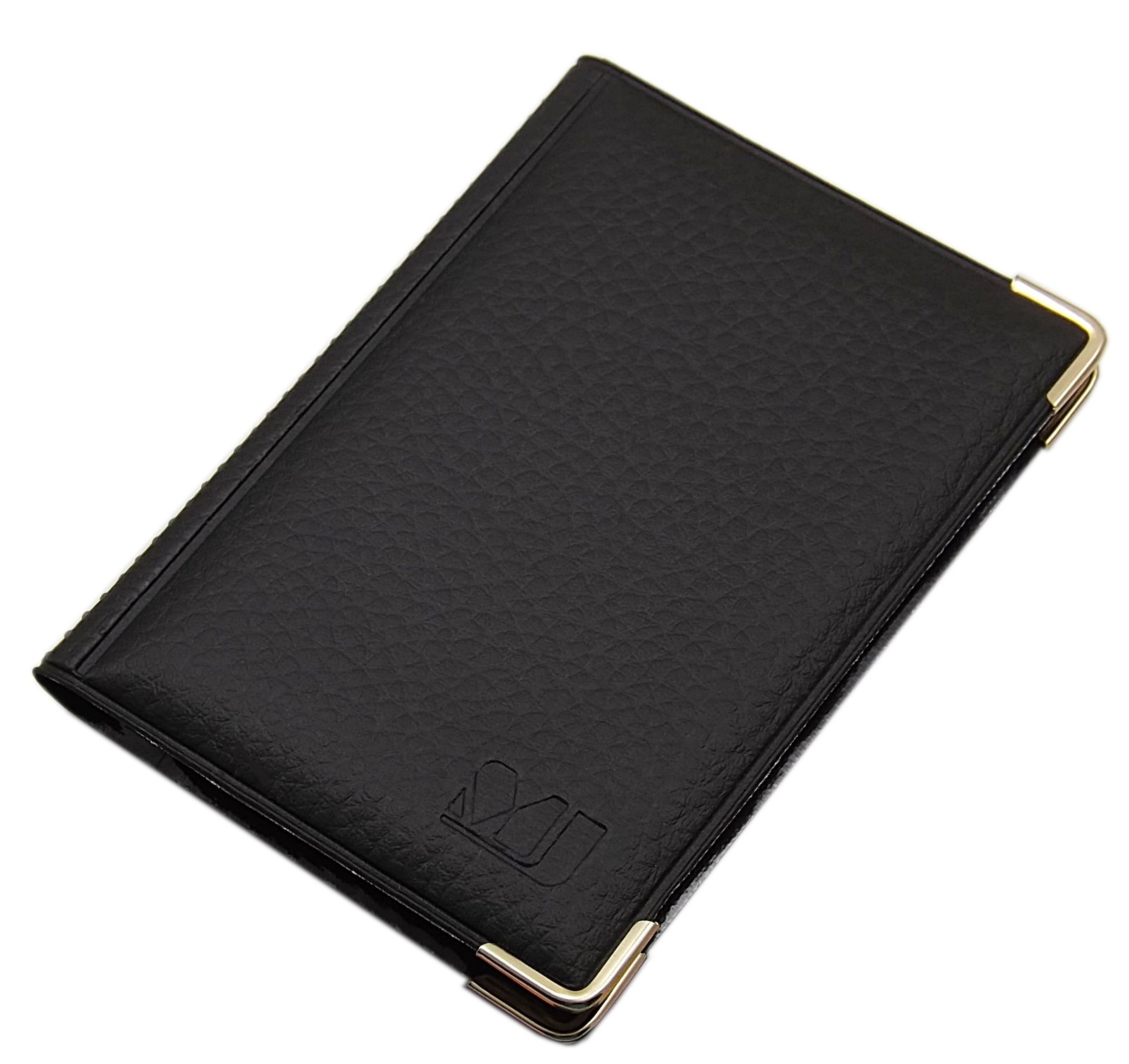 myledershop Credit Card case with Metal Corners 12 Pockets (Design 2 / Black)