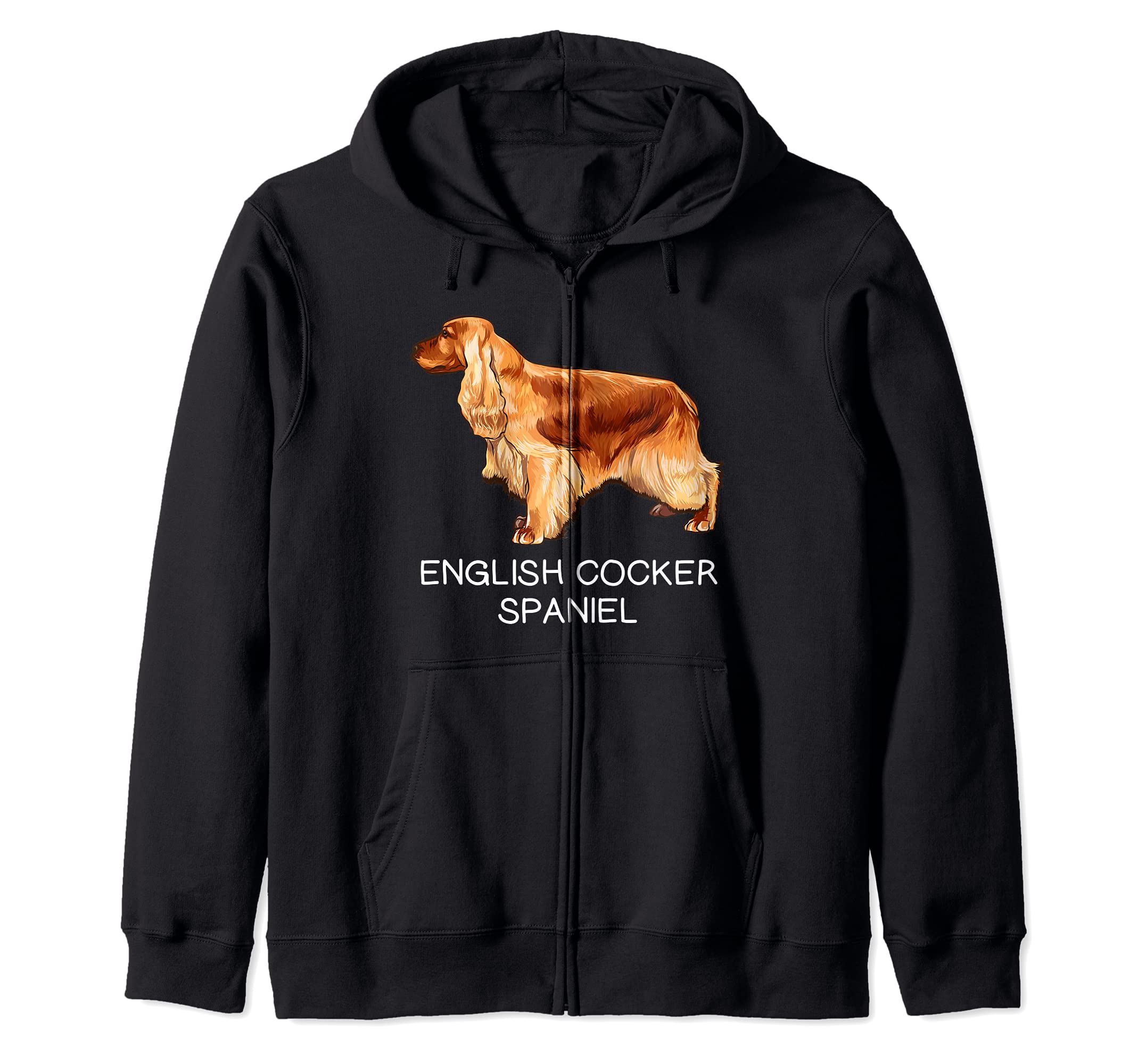 English Cocker Spaniel Crazy Dog Lover Zip Hoodie