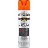 Rust-Oleum 2554 Professional Inverted Marking Spray Paint, Fluorescent Orange, 15-Ounce