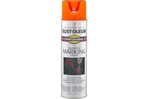 Rust-Oleum 2554 Professional Inverted Marking Spray Paint, Fluorescent Orange, 15-Ounce