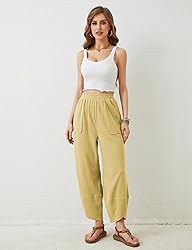 Xiaoxuemeng Womens Baggy Wide Leg Pants Casual
