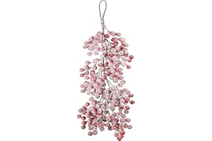 FAICOIA Christmas Teardrop Swag Wreath Red Berries Frosted Artificial Teardrop for Front Door Christmas Winter Garland Xmas Door Swag for Wall Hanging Indoor Outdoor Decor