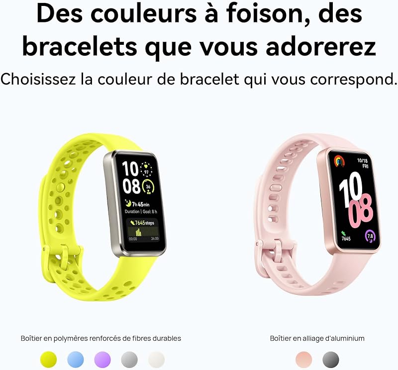 Band 10 Montres connectées, Surveillance de la Condition Physique par IA, Analyse du Sommeil de Niveau Professionnel, VRC, 14 Jours d'utilisation maximale, iOS & Android, Rose