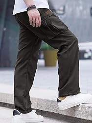PLEPAN Men's Casual Cargo Pants Drawstring Hiking