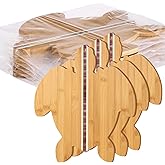 Didaey 6 Pieces Bamboo Sea Turtle Shaped Cutting Board 14 x 12 x 0.4 Inches Wood Charcuterie Serving and Cutting Board for Crafts DIY Housewarming Gift