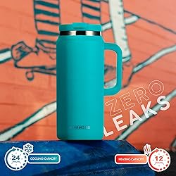 FAHRMOSIS 64 Oz Tumbler with Handle and Straw Half