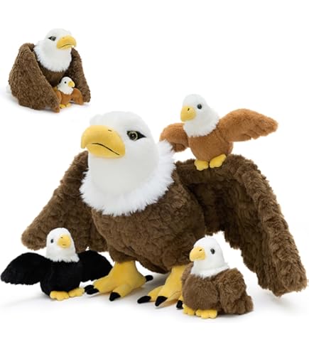 Peluche Águila Calva De Wild Republic – 38 Cm, Ecológico Con Relleno De Botellas Recicladas, Perfecto Para Regalar A Niños Y Coleccionistas