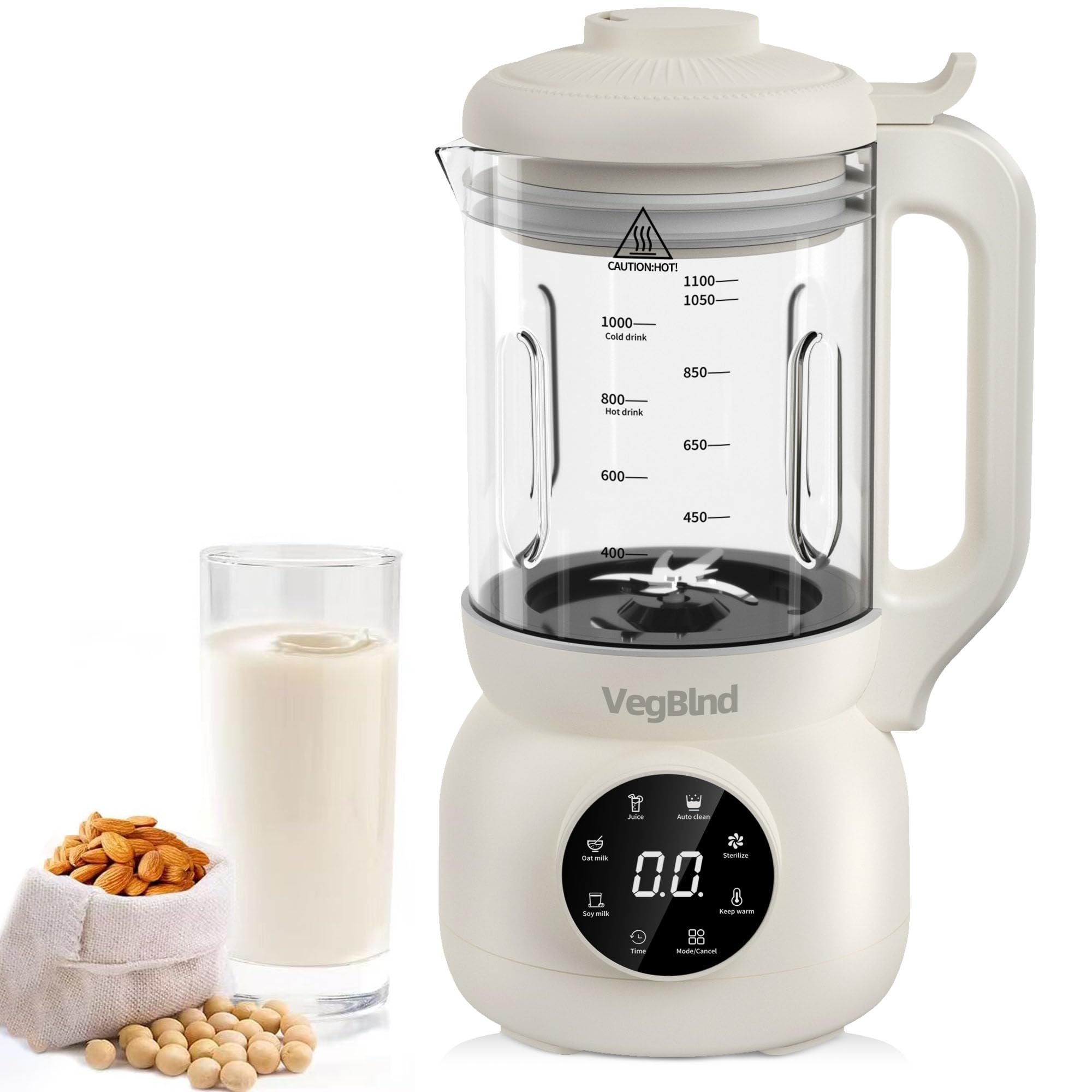 Photo 1 of 40OZ Nut Milk Maker Machine, New 7-in-1 Glass Plant-Based Soy Milk Machine with 12 Blades, Automatic Homemade Oat, Almond & Juice, Auto Clean, Timer – For Healthy Homes
