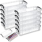 Gueevin 12 Pcs Large Capacity Plastic Pencil Box Clear Plastic Pencil Case Crayon Box with Snap Tight Lid Watercolor Pen Storage Brush Organizer Drawing Tools Container (Grey)