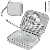 ProCase Hard Carrying Case Compatible for Samsung T7/ T7 Touch Portable SSD with 2 Cable Ties, Shockproof Travel Organizer for 500GB 1TB 2TB USB 3.2 External Solid State Drives -Silver