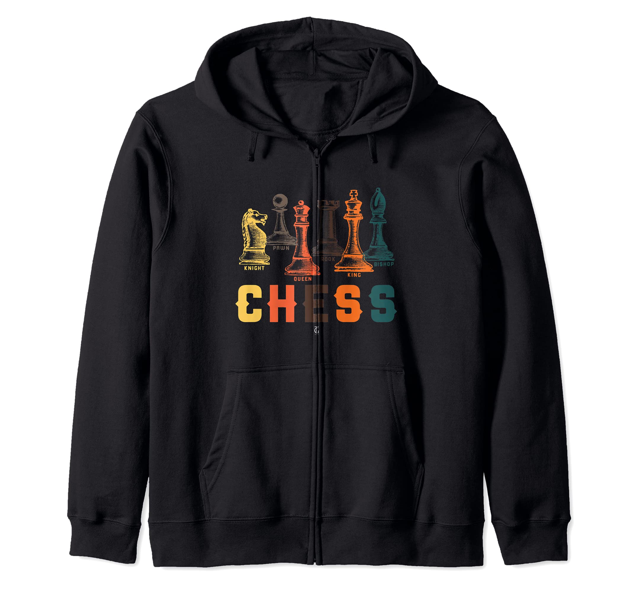 Chess Grandmaster Checkmate Knight Rook King Board Zip Hoodie