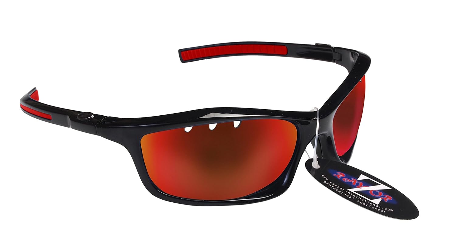 Rayzor profesionales ligeros UV Negro Deportes Wrap ESQUÍ Gafas de sol con un