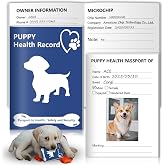 1 Pack Puppy Shot Record Booklets 12 Sheets Per Pack Dog Vaccination Record Book Dog Health Records 5*3.5inch Dog Information Record Notebook dog medical and vaccine book for Pet Lovers Doggy Medical