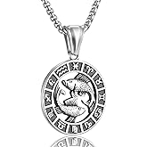 Zodiac Sign Necklaces for Men Women Stainless Steels Leo Libra Aries 12 Constellation Pendant Necklace Astrology Jewelry Birthday Gift