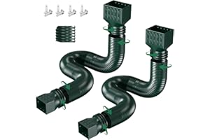 FEILAYDUN 2 Pack Rain Gutter Downspout Extensions, Upgraded Flexible Drain Downspout Extender, Rainwater Drainage Diverter with Mini Connector, Extendable from 20 to 127 Inches