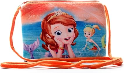 HC Toys Girls Happy Club Rapunzel Princesses Soft Canvas Material Sling Bag (Orange)