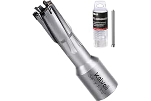 Kolvoii Carbide-Tipped Annular Cutter, 5/8" Diameter x 1-3/8" Depth, 3/4" Weldon Shank (2 Flat) TCT Mag Drill Bit for Stainless Steel, Cast Iron, Hard Steel, High-Speed Cutting with Pilot Pin