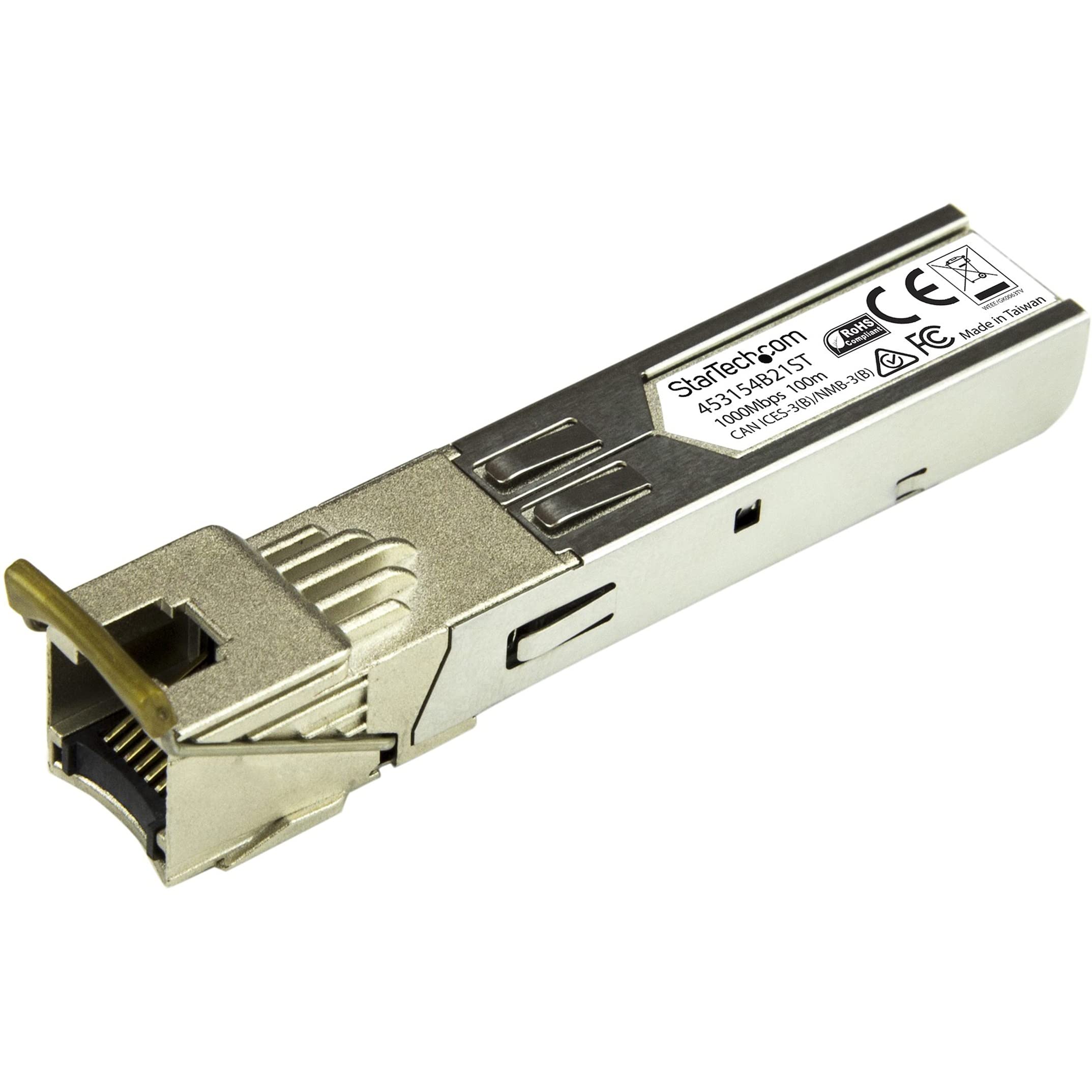 StarTech.com HPE 453154-B21 Compatible SFP Module - 1000BASE-T - SFP to RJ45 Cat6/Cat5e - 1GE Gigabit Ethernet SFP - RJ-45 100m - HPE 6120XG, 6120G, Flex Fabric (453154B21ST)