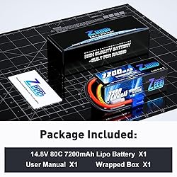 Zeee 4S Lipo Battery 7200mAh 14.8V 80C with EC5