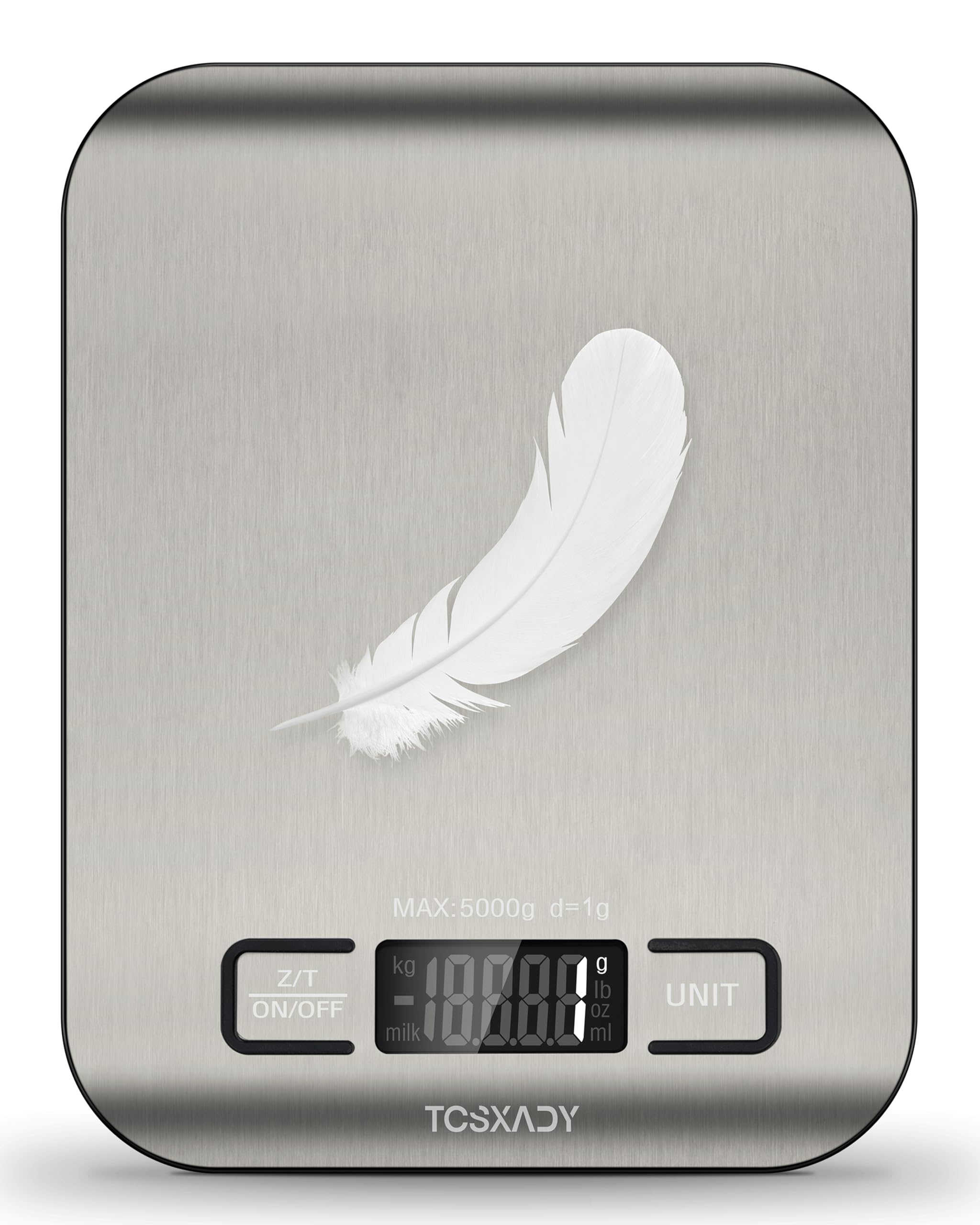 Photo 1 of Tcsxady Food Scale, 11lb Digital Kitchen Scale with 6 Units LCD Display and Tare Function,Compact Design for Baking,Healthy Cooking,Meal Prep, 304 Stainless Steel