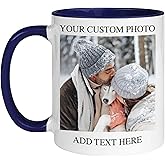 Custom Mug - Personalized Coffee Mug with Photo Text Logo | Taza Personalizada 11oz Both Sides Print | Custom Gifts for Men Women | Customized Picture Cup Dishwasher Safe