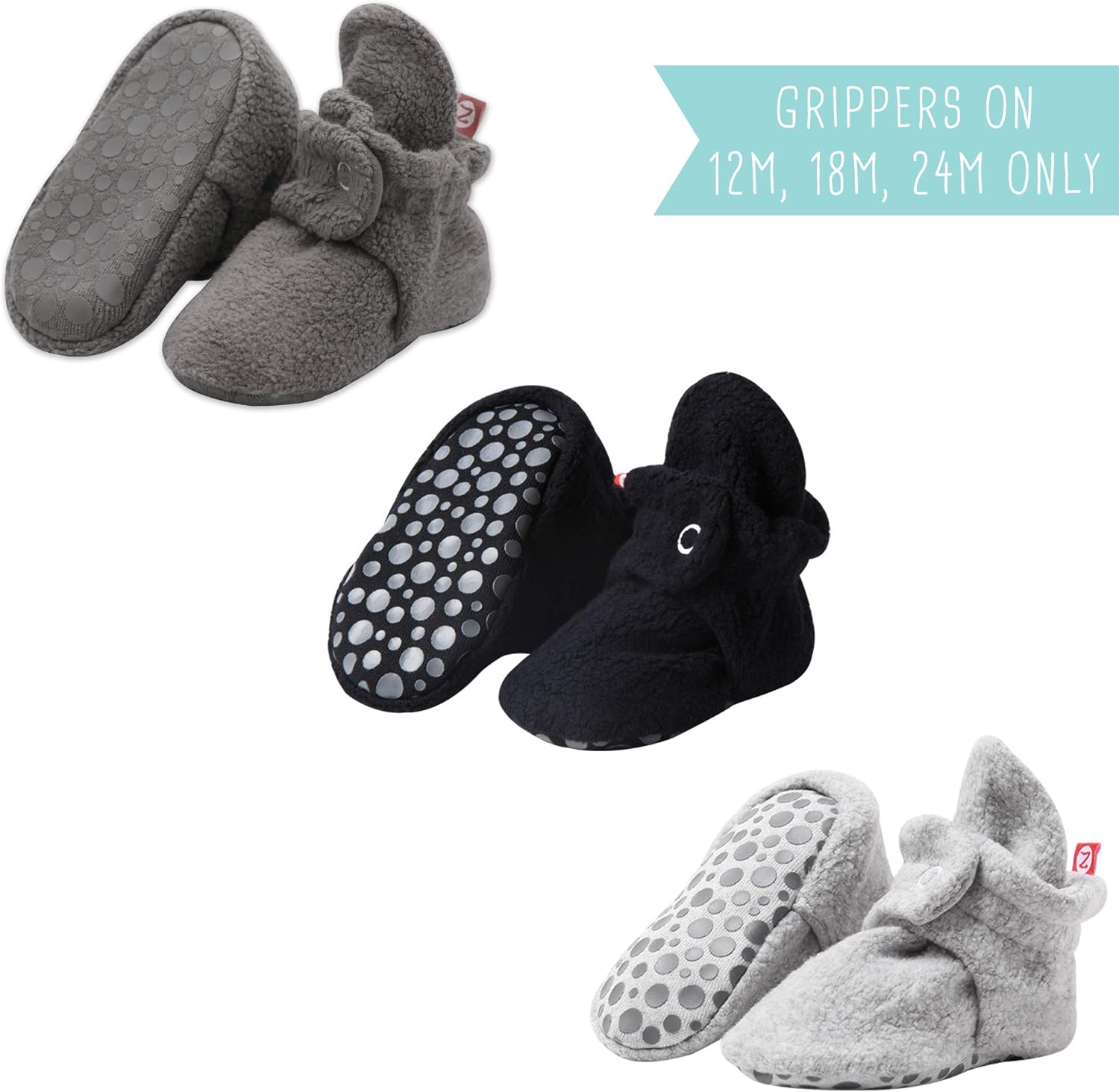 Zutano Cozie Fleece Baby Booties, Unisex, For Newborns and Infants: Clothing