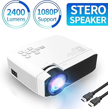 Azk E400 Mini proyector de vídeo, [2019 actualización] 1080P ...