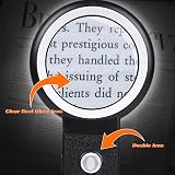 KIBTOY Magnifying Glass with Light and Stand 18 LED Folding Desk Magnifier Black view 7