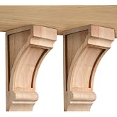 Briwooody 2 Pack Solid Wood Corbels, 3 1/4" w X 4" d X 8" h, Built-in | Unfinished Decorative Wooden Brackets, DIY Wooden Corbels for Shelves, Doorway, Floating Shelves and Home Decor