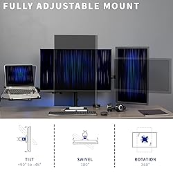 VIVO Dual Monitor + Laptop Mount for 13 to 27 inch