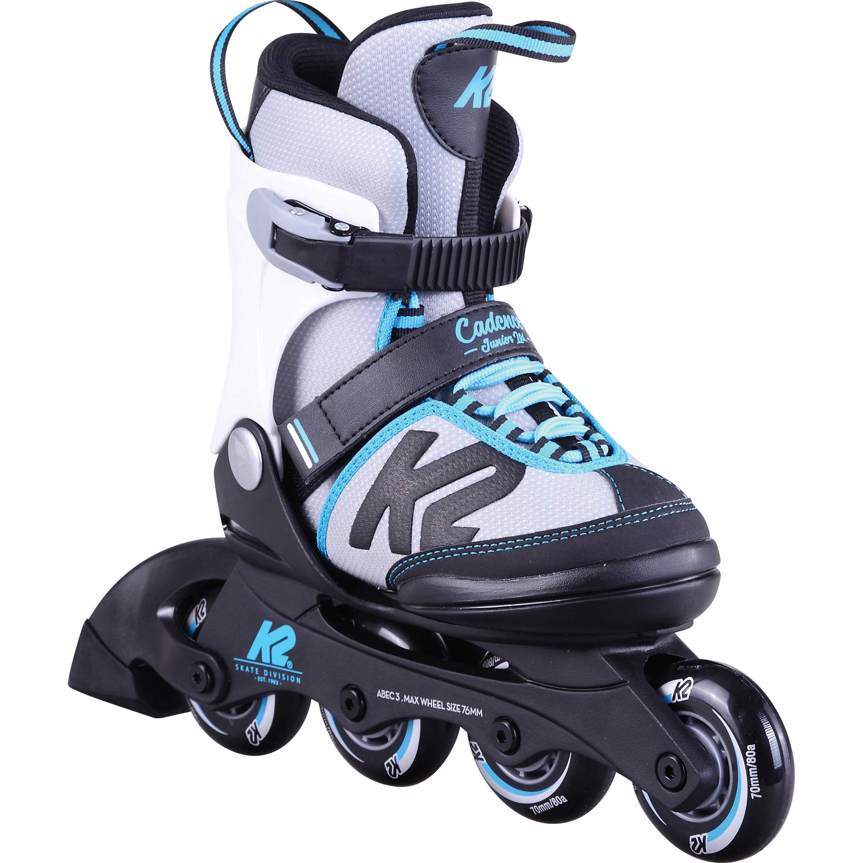 K2 CADENCE JR LTD GIRL 30D0300 Inline Skates for Girls with K2 Soft Boot Black/Grey/Light Blue/Pink