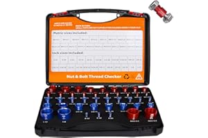 XYLANOR Nut and Bolt Thread Checker - Standard 21 Metric and 23 Inches Bolt and Nuts Screw Identifier Gauge Tools, Male/Female Size measuringGauges Set