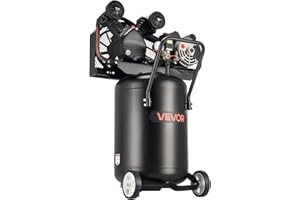 VEVOR 20-Gallon Air Compressor, 2HP 6.5SCFM at 90PSI, Max 135PSI Pressure Oil-Lubricated Air Compressor Tank, Portable on Whe