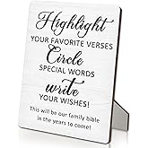 IRTAGANNY Bible Guest Book Sign, Wedding Bridal Shower Bachelorette Party Decorations, Highlight Your Favorite Verses Wooden Stand Sign 5"X7", Wedding Table Decor Decorations for Reception (5x7 Inch)