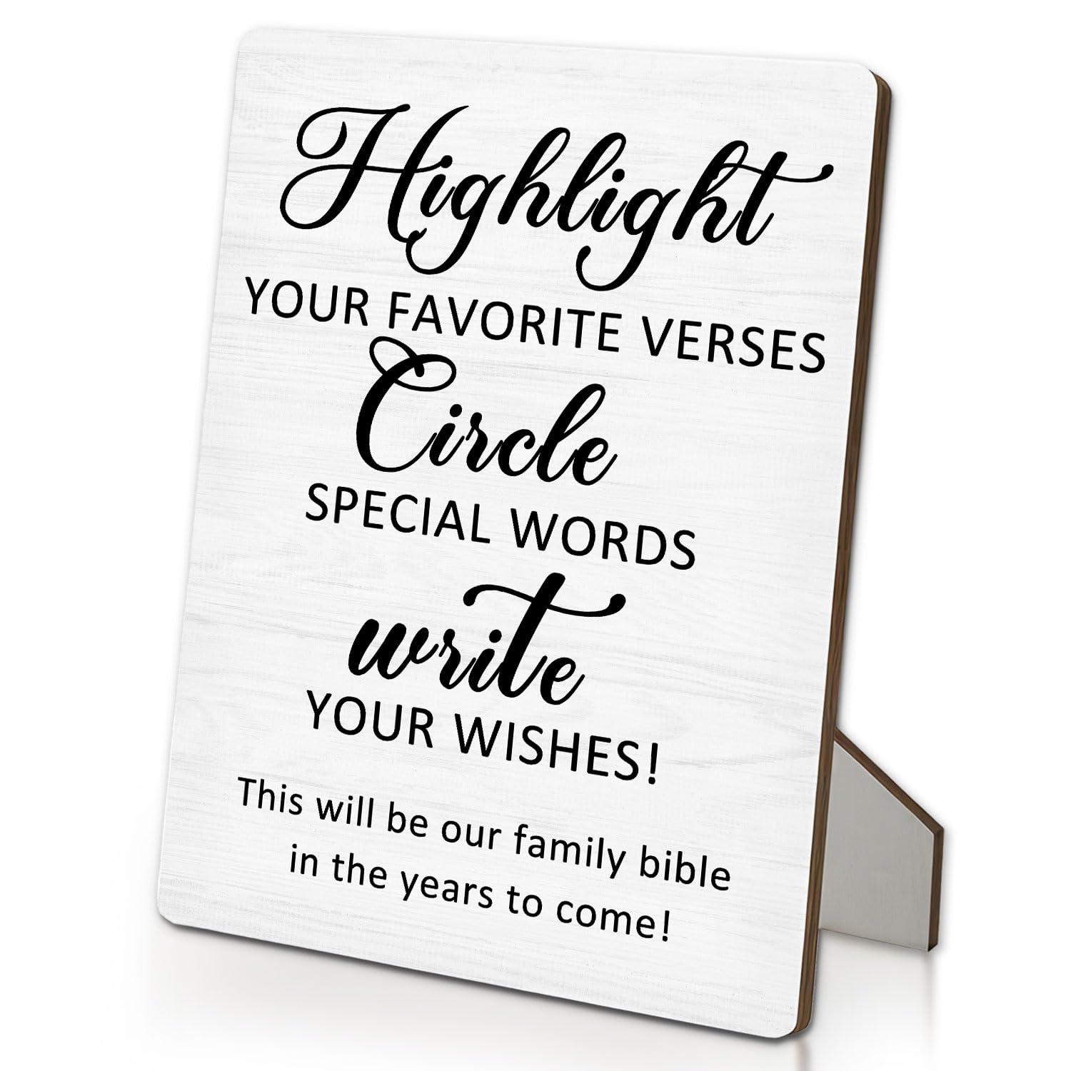 Photo 1 of IRTAGANNY Bible Guest Book Sign, Wedding Bridal Shower Bachelorette Party Decorations, Highlight Your Favorite Verses Wooden Stand Sign 5"X7", Wedding Table Decor Decorations for Reception (5x7 Inch)