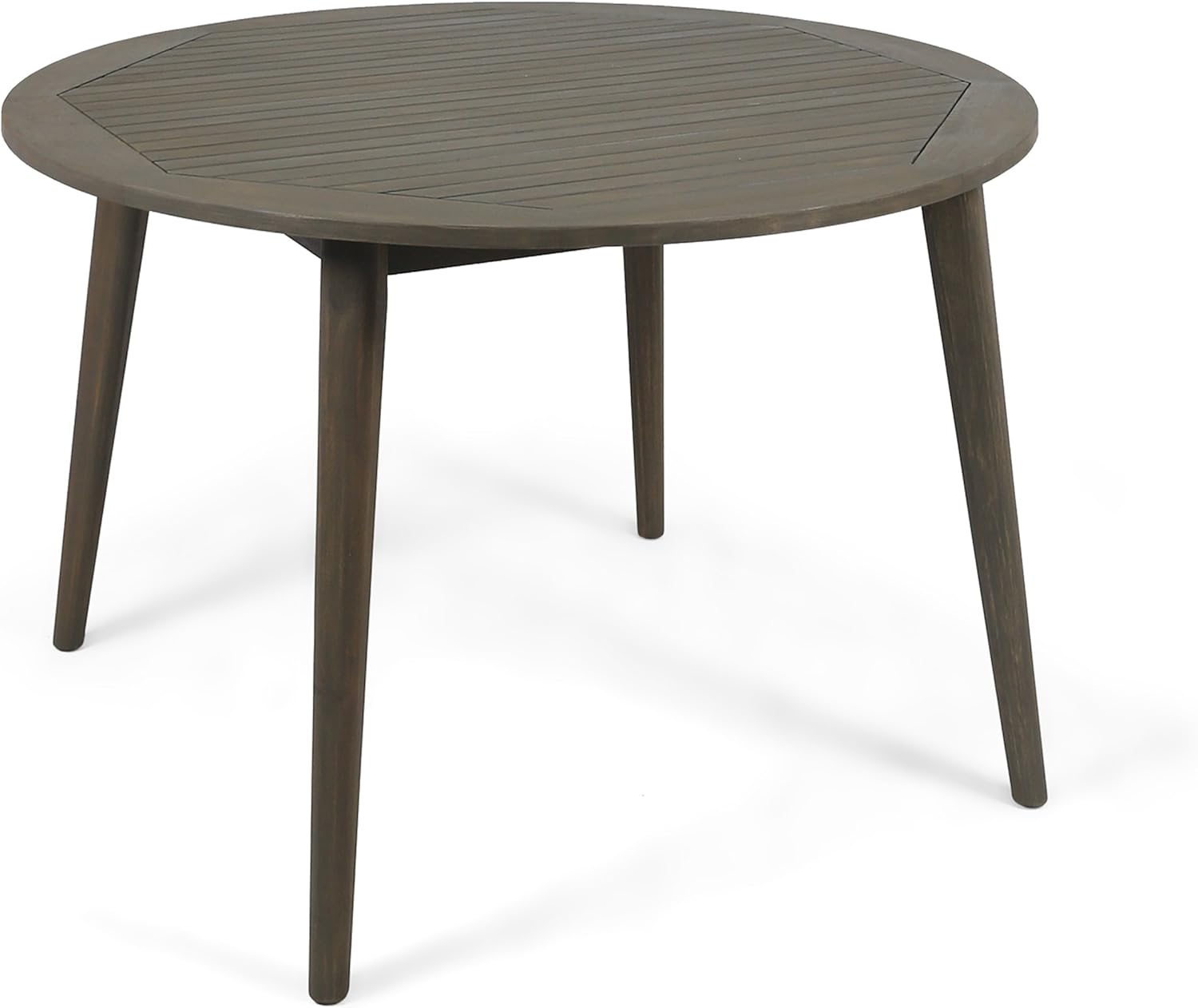 Christopher Knight Home 305154 Nick Outdoor Acacia Wood Round Dining Table, Gray Finish : Garden & Outdoor