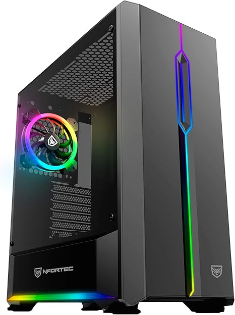 Nfortec Antares Torre Gaming Negra RGB (Cristal Templado): Amazon.es: Informática