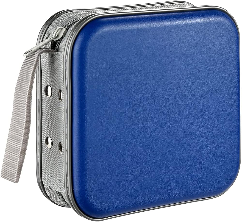 LIOVODE 48 Capacity CD/DVD Binder Wallet Blue Portable USB Hard Disk Storage