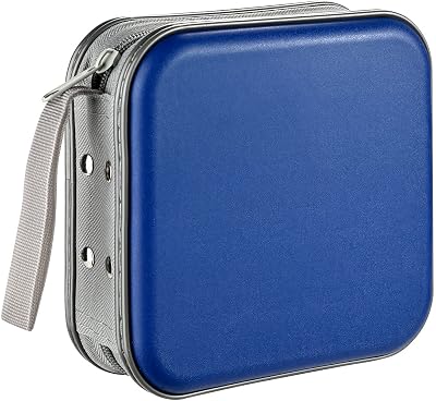 LIOVODE 48 Capacity CD/DVD Binder Wallet Blue Portable USB Hard Disk Storage
