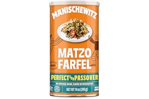 Manischewitz Matzo Farfel, 14oz Resealable Canister, Sodium Free, No Artificial Colors or Flavors, Non GMO, Kosher For Passover & Year Round