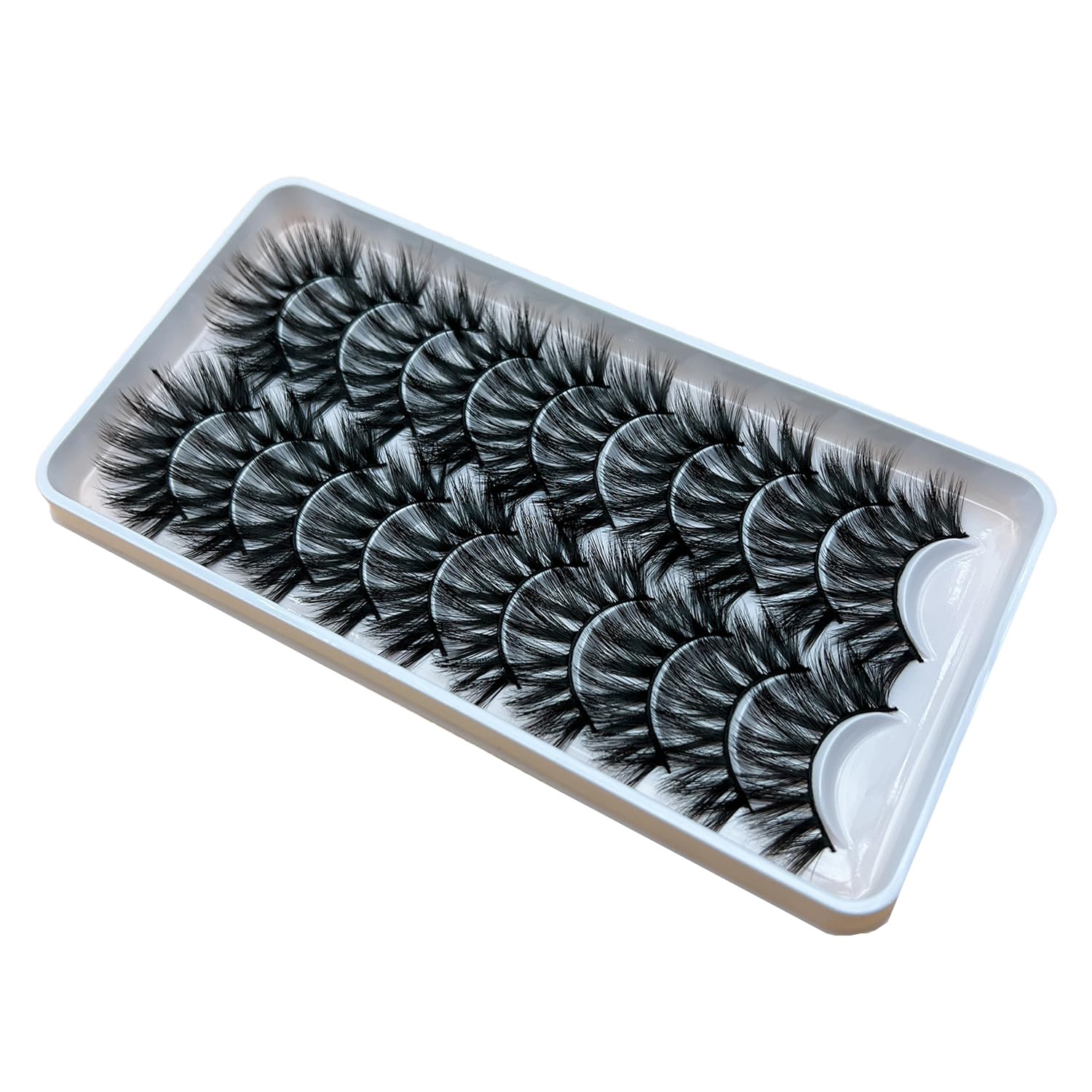 YIWEIYA False Eyelashes Faux Mink 3D Volume - Feather-Light Wispy Lashes, Reusable & Natural Look - 10 Pair Pack