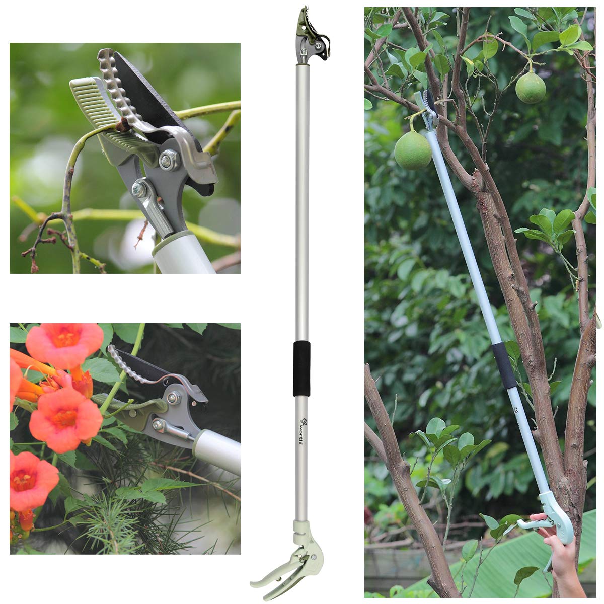 Worth Long Reach Fruit PickUp Tool,Twig Pruner,Long Arm Trimmer Picker