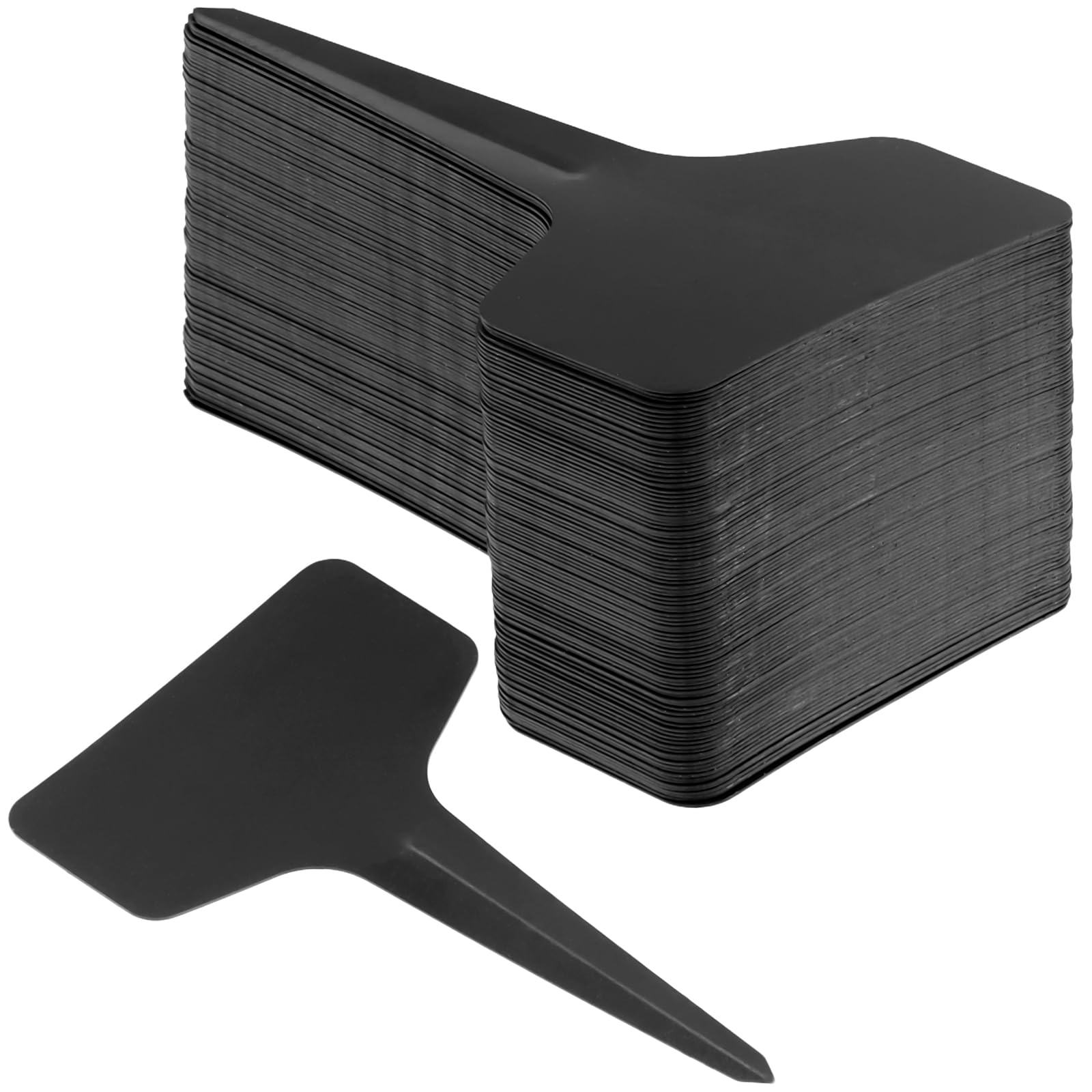 KOHAND 300 PCS 10 x 6 x 3 cm Black Plant Labels, Plastic Plant Labels, T Plant Tags for Potted Plants, Herbs, Flowers, Vegetables