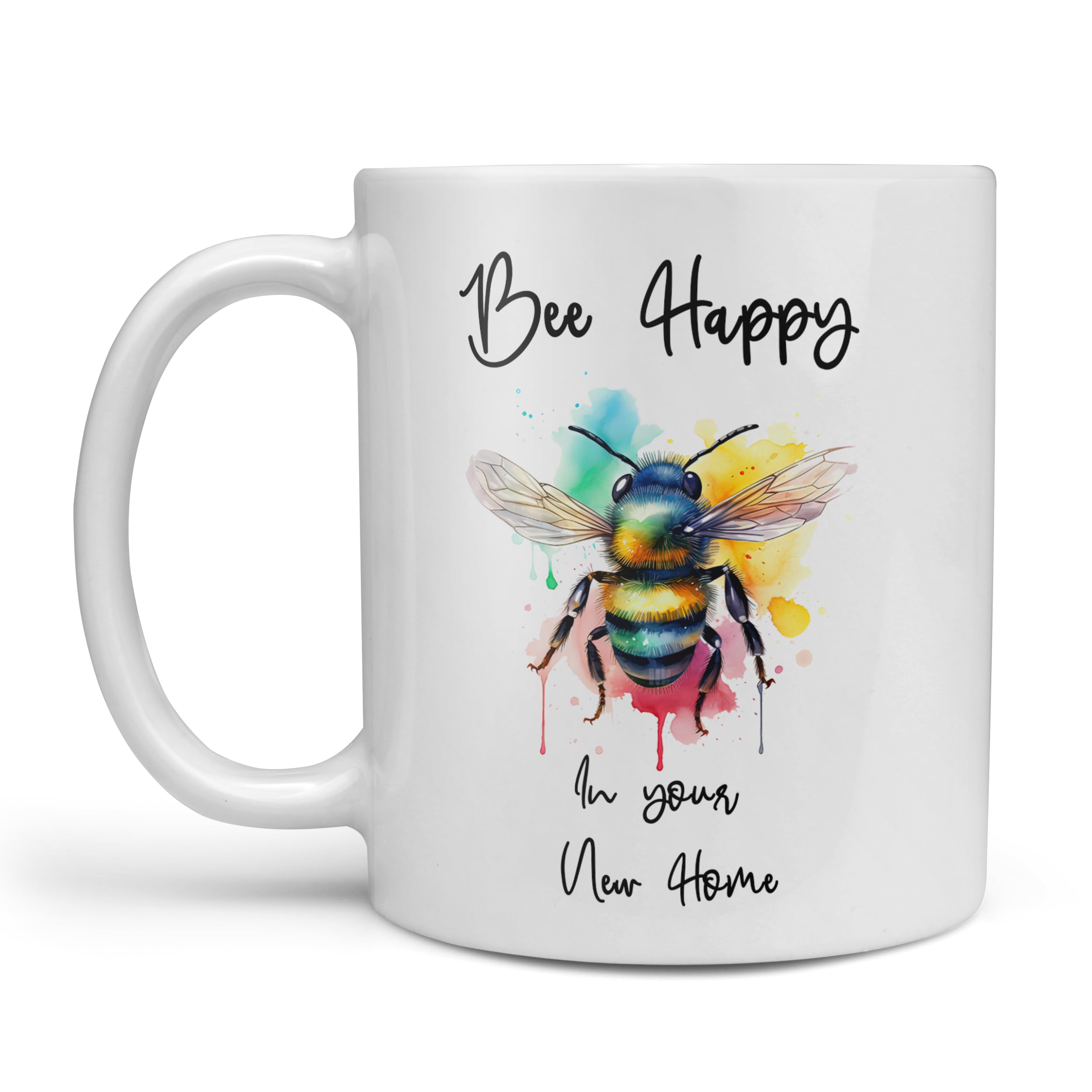 Bee Happy in your new home Mug - This is the perfect moving in gift for anyone, friends, relatives or if you want to treat the new Neighbour!
