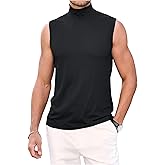 Milumia Men's Rib Knit Mock Neck Tank Top Sleeveless Slim Fitted Tanks Muscle Shirts
