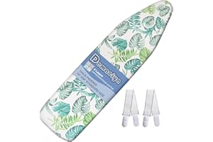 DEMACIYA Ironing Board Cover and Pad 15x54 Inch, Iron Board Cover with Padding, Iron Board Cover Large Fits All Standard Sizes, Silicone Coating, Scorch Resistant, Extra Thick Covers with Elastic Edge