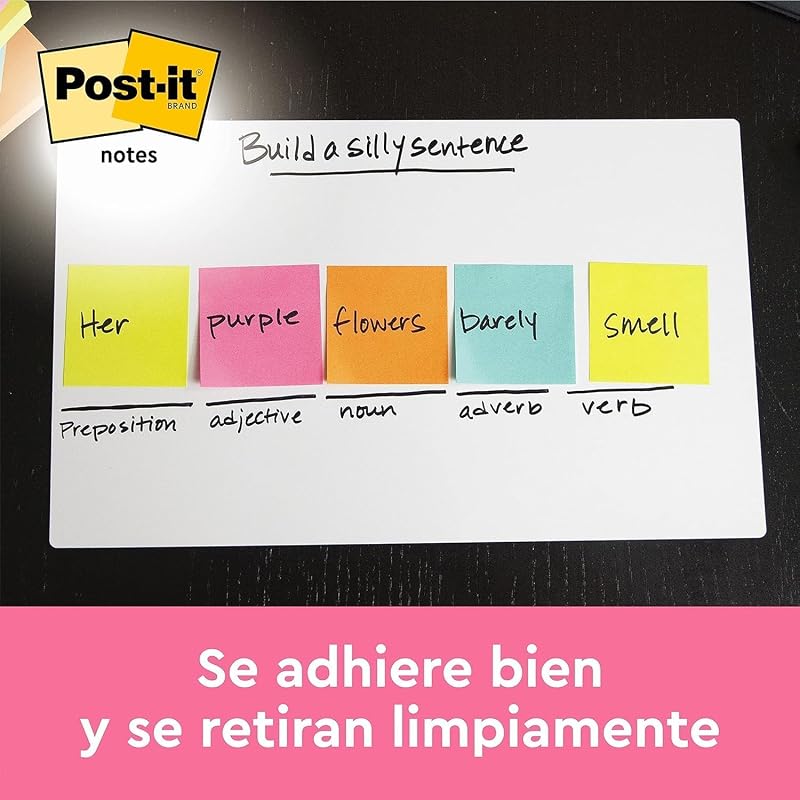 Mini Note Cube, Ultra Cores - 51 mm x 51 mm, 400 folhas, Azul/Verde/Rosa/Amarelo - Post-its para listas de tarefas e lembretes